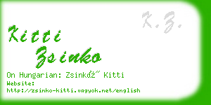 kitti zsinko business card